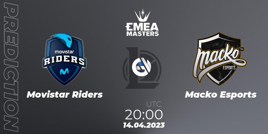 Movistar Riders contre Macko Esports : prédiction de match. 14.04.2023 at 20:00. LoL, EMEA Masters Spring 2023 - Group Stage