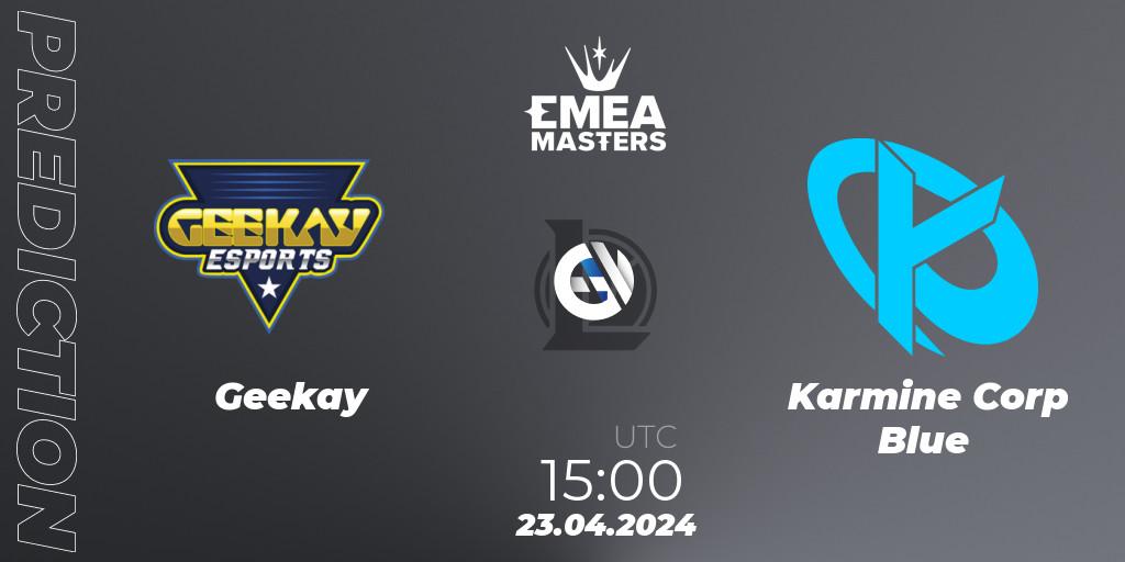 Geekay contre Karmine Corp Blue : prédiction de match. 23.04.24. LoL, EMEA Masters Spring 2024 - Playoffs