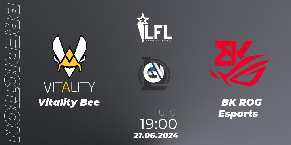 Vitality Bee contre BK ROG Esports : prédiction de match. 21.06.2024 at 19:00. LoL, LFL Summer 2024