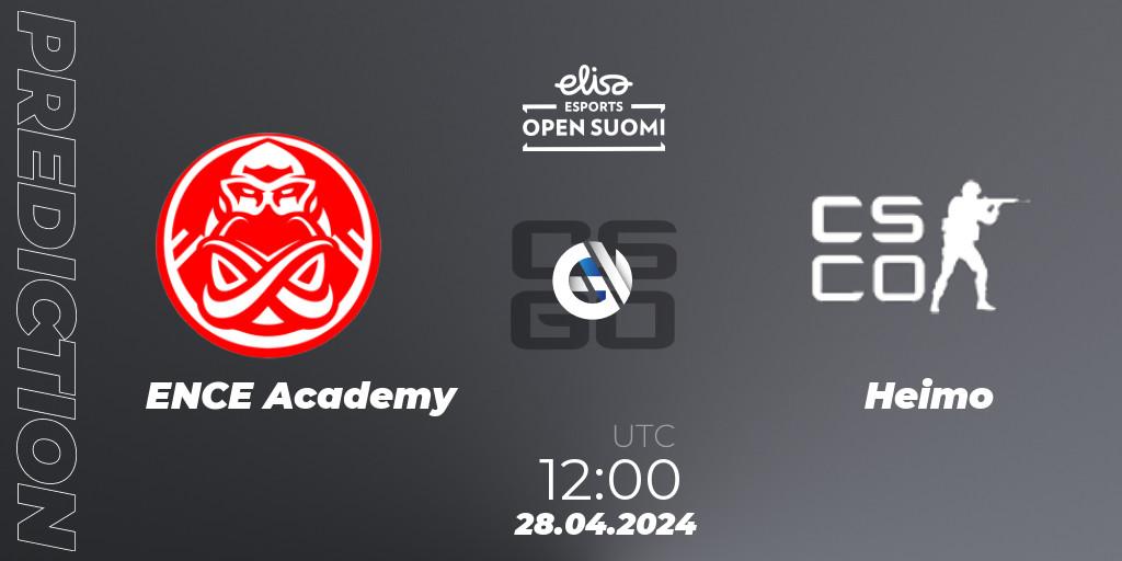 ENCE Academy contre Heimo Esports : prédiction de match. 28.04.24. CS2 (CS:GO), Elisa Open Suomi Season 6