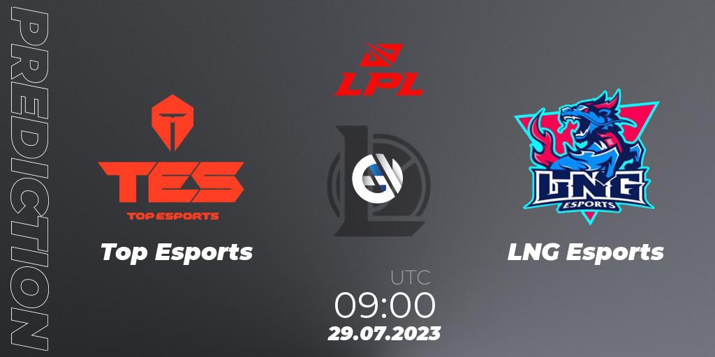 Top Esports contre LNG Esports : prédiction de match. 29.07.2023 at 09:00. LoL, LPL Summer 2023 - Playoffs