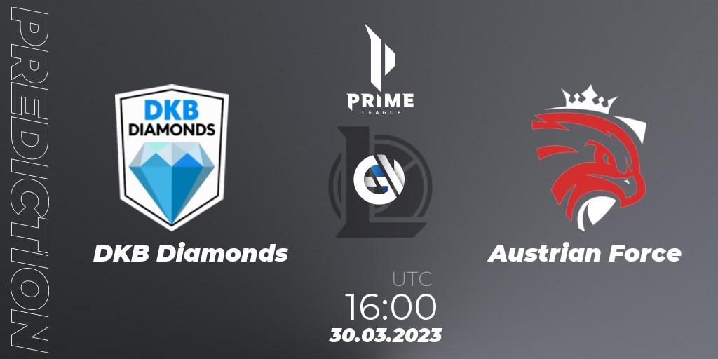 DKB Diamonds contre Austrian Force : prédiction de match. 30.03.23. LoL, Prime League 2nd Division Spring 2023 - Playoffs