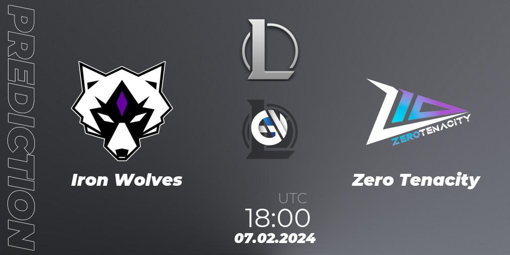 Iron Wolves contre Zero Tenacity : prédiction de match. 07.02.2024 at 18:00. LoL, Ultraliga S11