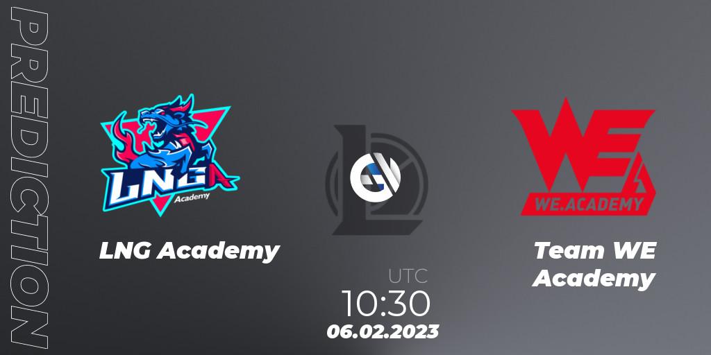 LNG Academy contre Team WE Academy : prédiction de match. 06.02.2023 at 11:15. LoL, LDL 2023 - Swiss Stage