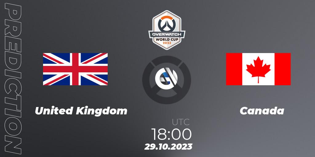 United Kingdom contre Canada : prédiction de match. 29.10.23. Overwatch, Overwatch World Cup 2023