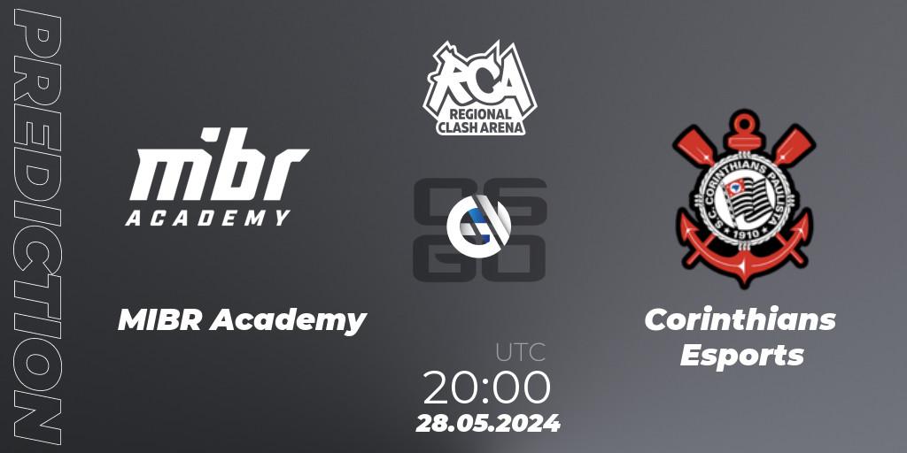 MIBR Academy contre Corinthians Esports : prédiction de match. 29.05.2024 at 00:00. Counter-Strike (CS2), Regional Clash Arena South America: Closed Qualifier