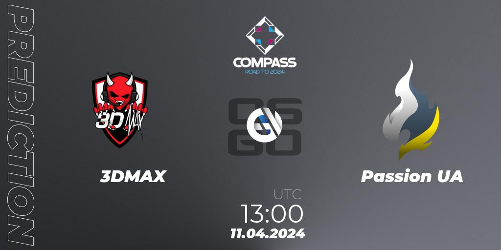3DMAX contre Passion UA : prédiction de match. 11.04.24. CS2 (CS:GO), YaLLa Compass Spring 2024