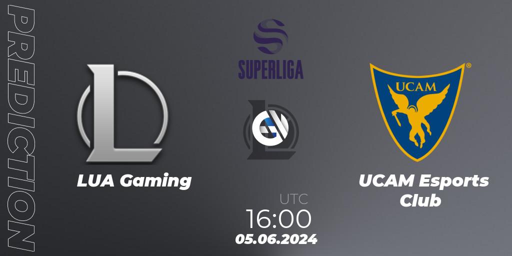 LUA Gaming contre UCAM Esports Club : prédiction de match. 05.06.2024 at 16:00. LoL, LVP Superliga Summer 2024