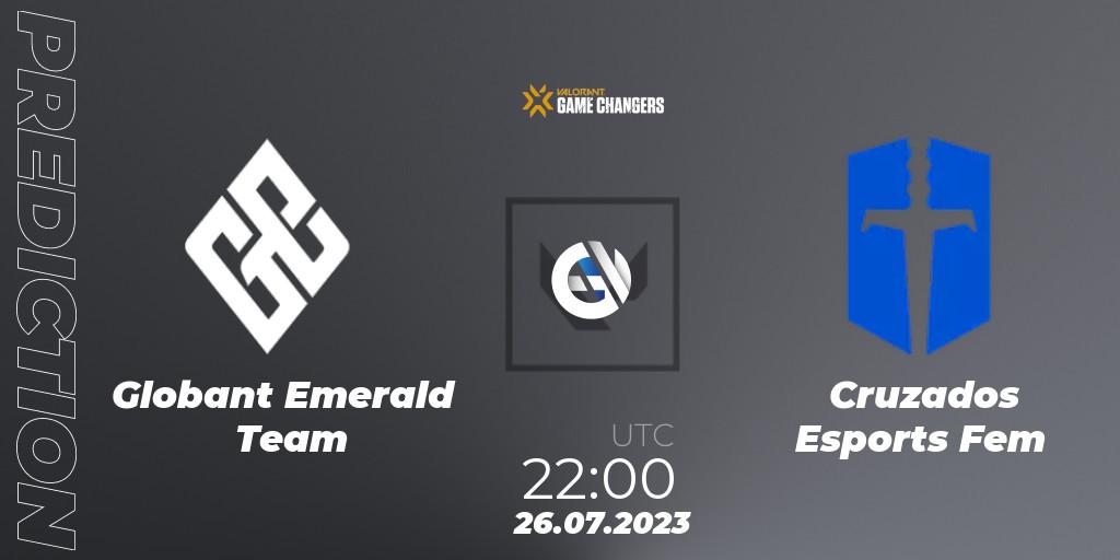 Globant Emerald Team contre Cruzados Esports Fem : prédiction de match. 26.07.2023 at 22:00. VALORANT, VCT 2023: Game Changers Latin America South