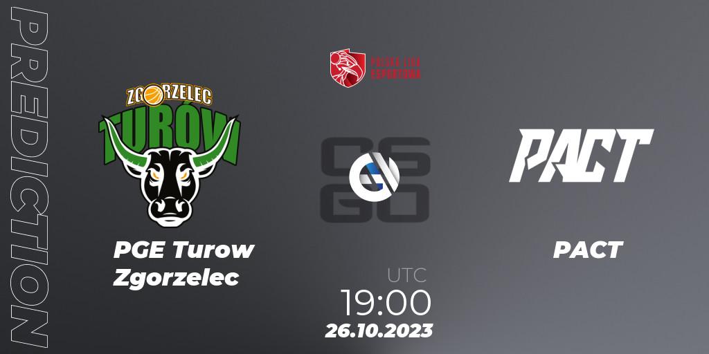 PGE Turow Zgorzelec contre PACT : prédiction de match. 26.10.23. CS2 (CS:GO), Polska Liga Esportowa 2023: Split #3