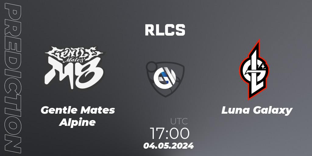 Gentle Mates Alpine contre Luna Galaxy : prédiction de match. 04.05.2024 at 18:00. Rocket League, RLCS 2024 - Major 2: EU Open Qualifier 4