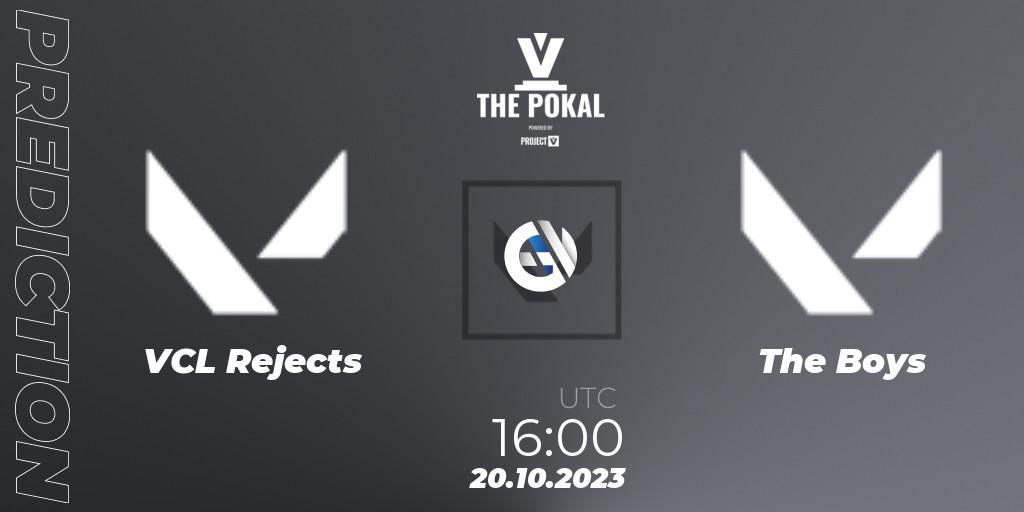 VCL Rejects contre The Boys : prédiction de match. 20.10.2023 at 16:00. VALORANT, PROJECT V 2023: THE POKAL