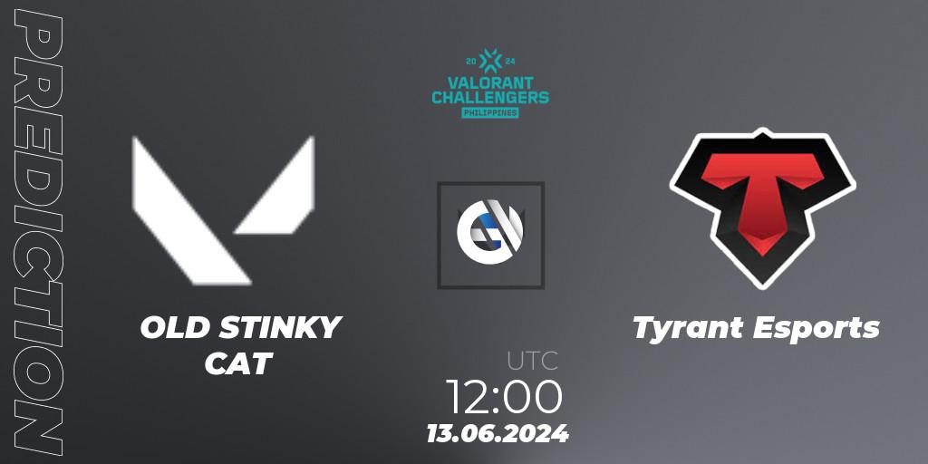 OLD STINKY CAT contre Tyrant Esports : prédiction de match. 13.06.2024 at 11:30. VALORANT, VALORANT Challengers 2024 Philippines: Split 2