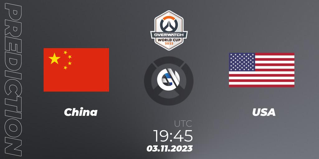 China contre USA : prédiction de match. 03.11.23. Overwatch, Overwatch World Cup 2023