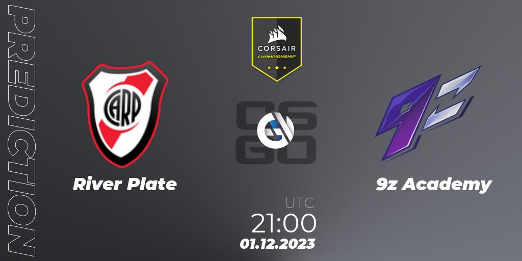 River Plate contre 9z Academy : prédiction de match. 01.12.2023 at 21:00. Counter-Strike (CS2), Corsair Championship 2023