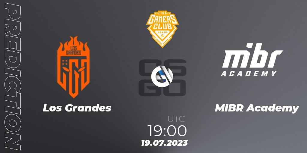 Los Grandes contre MIBR Academy : prédiction de match. 19.07.2023 at 19:00. Counter-Strike (CS2), Gamers Club Liga Série S: Season 3