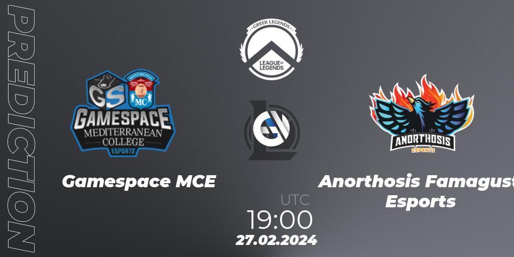 Gamespace MCE contre Anorthosis Famagusta Esports : prédiction de match. 27.02.24. LoL, GLL Spring 2024