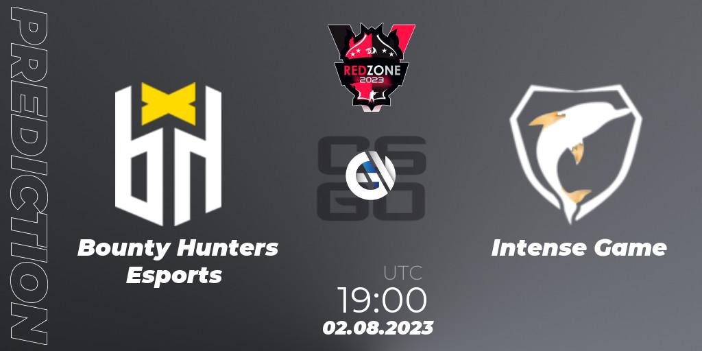 Bounty Hunters Esports contre Intense Game : prédiction de match. 02.08.2023 at 19:00. Counter-Strike (CS2), RedZone PRO League Season 5