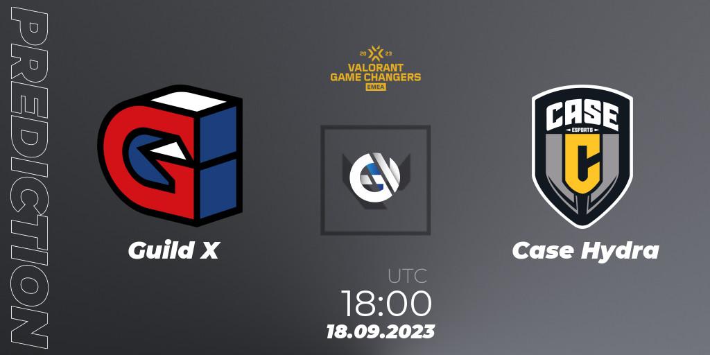 Guild X contre Case Hydra : prédiction de match. 18.09.2023 at 18:00. VALORANT, VCT 2023: Game Changers EMEA Stage 3 - Group Stage