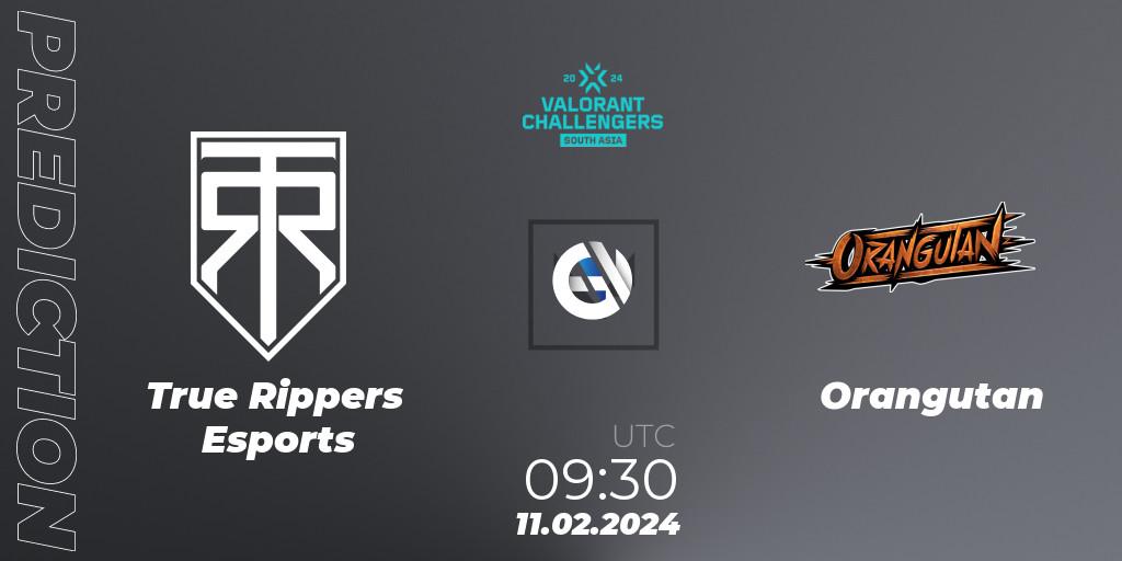 True Rippers Esports contre Orangutan : prédiction de match. 11.02.24. VALORANT, VALORANT Challengers 2024: South Asia Split 1 - Cup 1
