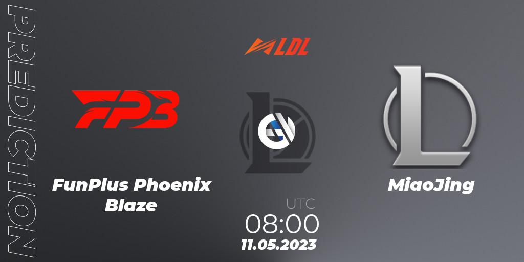 FunPlus Phoenix Blaze contre MiaoJing : prédiction de match. 11.05.2023 at 08:00. LoL, LDL 2023 - Regular Season - Stage 2