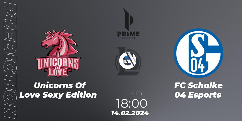 Unicorns Of Love Sexy Edition contre FC Schalke 04 Esports : prédiction de match. 14.02.24. LoL, Prime League Spring 2024 - Group Stage
