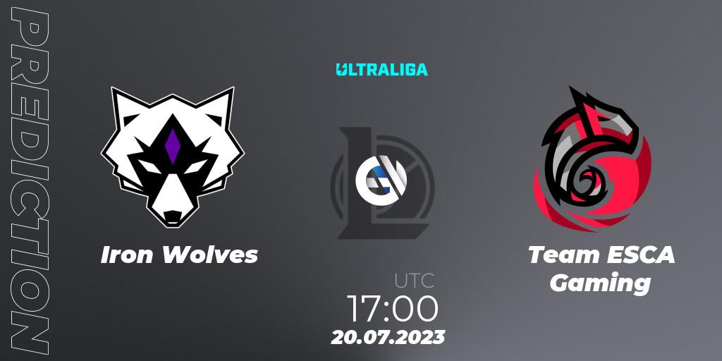 Iron Wolves contre Team ESCA Gaming : prédiction de match. 20.07.2023 at 17:00. LoL, Ultraliga Season 10 2023 Regular Season
