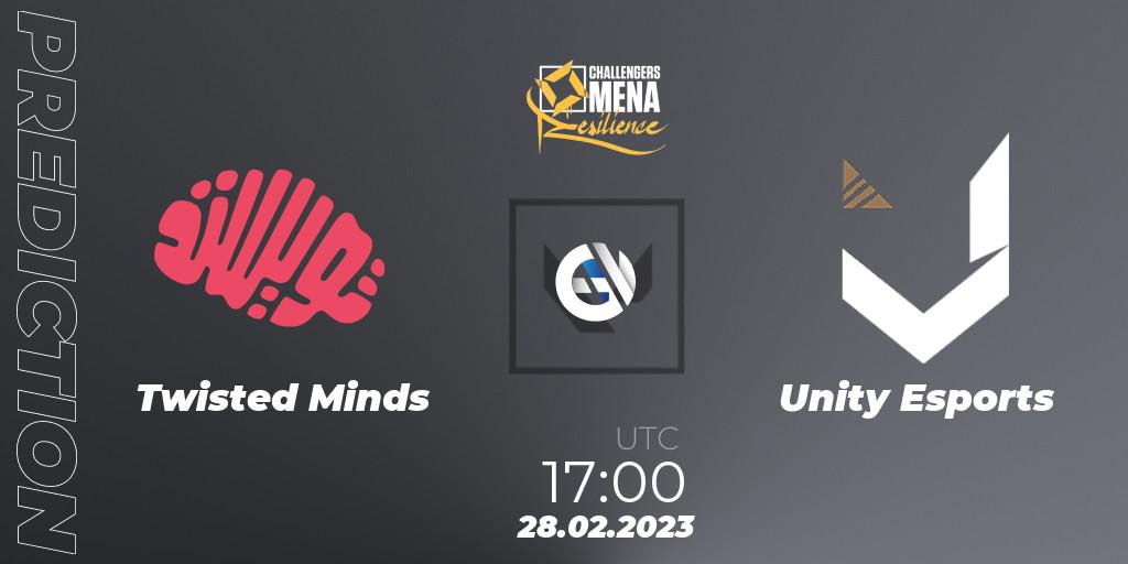 Twisted Minds contre Unity Esports : prédiction de match. 28.02.2023 at 16:00. VALORANT, VALORANT Challengers 2023 MENA: Resilience Split 1 - GCC and Iraq