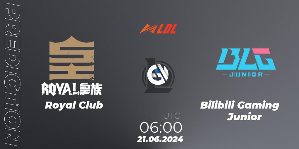 Royal Club contre Bilibili Gaming Junior : prédiction de match. 21.06.2024 at 06:00. LoL, LDL 2024 - Stage 3