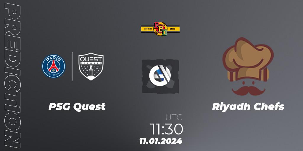 PSG Quest contre Riyadh Chefs : prédiction de match. 11.01.2024 at 11:30. Dota 2, BetBoom Dacha Dubai 2024: MENA Closed Qualifier