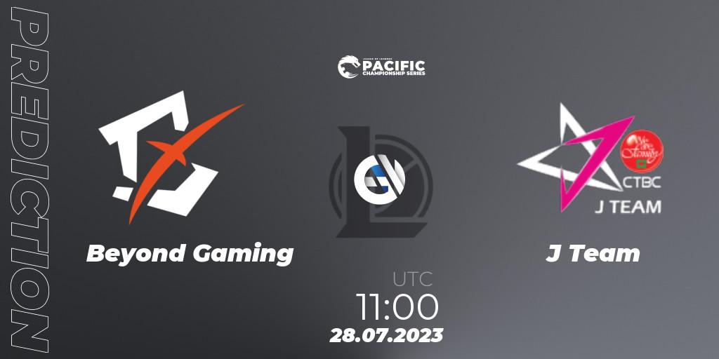 Beyond Gaming contre J Team : prédiction de match. 28.07.2023 at 11:15. LoL, PACIFIC Championship series Group Stage