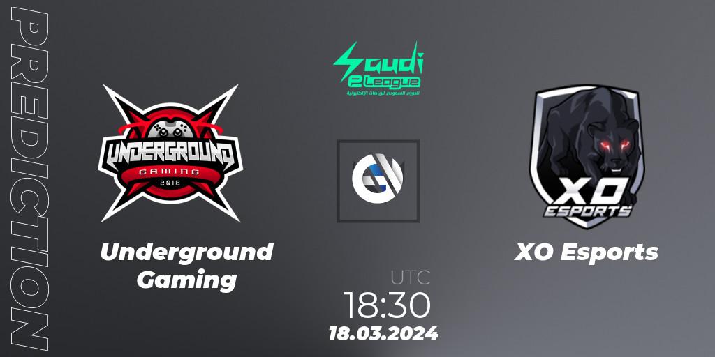 Underground Gaming contre XO Esports : prédiction de match. 21.03.2024 at 20:30. VALORANT, Saudi eLeague 2024: Major 1