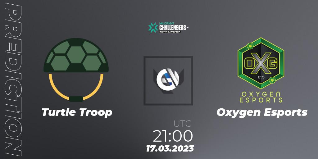 Turtle Troop contre Oxygen Esports : prédiction de match. 17.03.2023 at 20:10. VALORANT, VALORANT Challengers 2023: North America Split 1