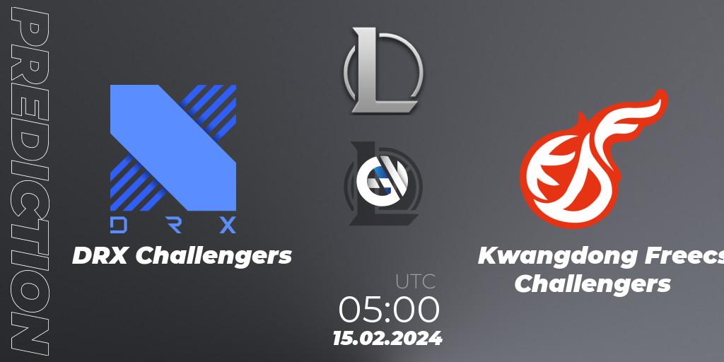 DRX Challengers contre Kwangdong Freecs Challengers : prédiction de match. 15.02.2024 at 05:00. LoL, LCK Challengers League 2024 Spring - Group Stage