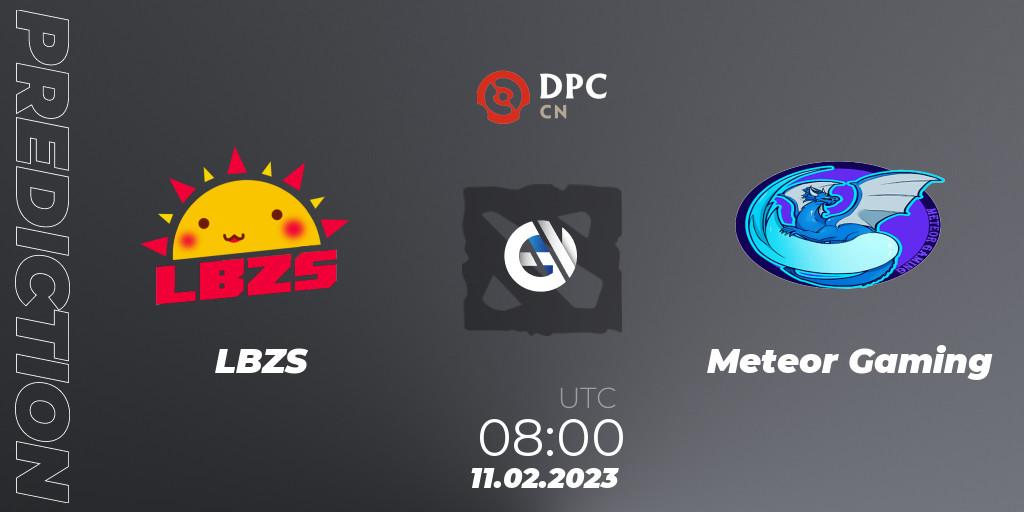 LBZS contre Meteor Gaming : prédiction de match. 11.02.23. Dota 2, DPC 2022/2023 Winter Tour 1: CN Division II (Lower)
