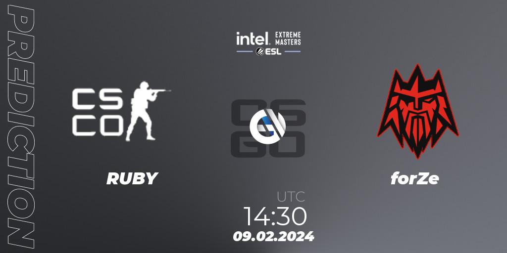 RUBY contre forZe : prédiction de match. 09.02.24. CS2 (CS:GO), Intel Extreme Masters China 2024: European Closed Qualifier