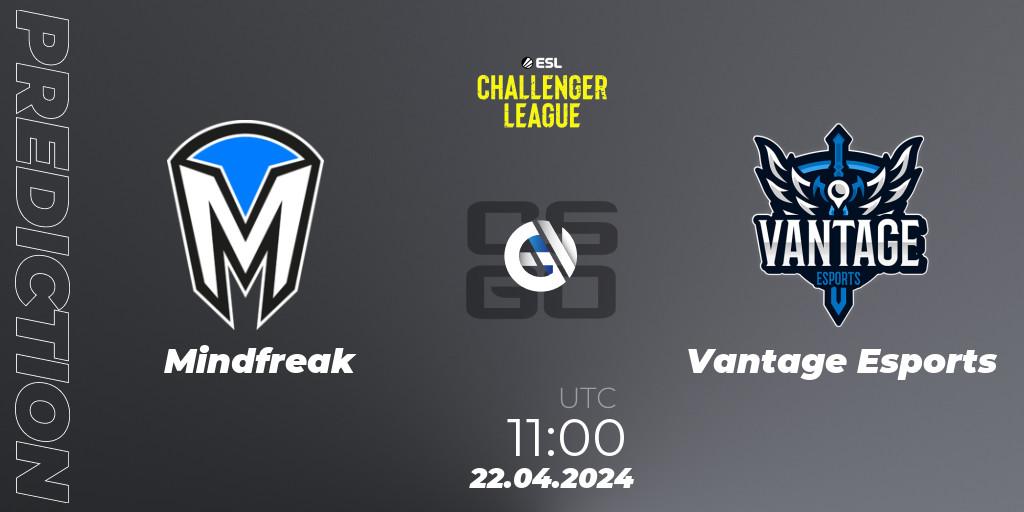 Mindfreak contre Vantage Esports : prédiction de match. 22.04.2024 at 11:00. Counter-Strike (CS2), ESL Challenger League Season 47: Oceania