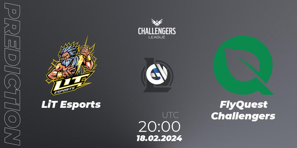 LiT Esports contre FlyQuest Challengers : prédiction de match. 18.02.24. LoL, NACL 2024 Spring - Group Stage