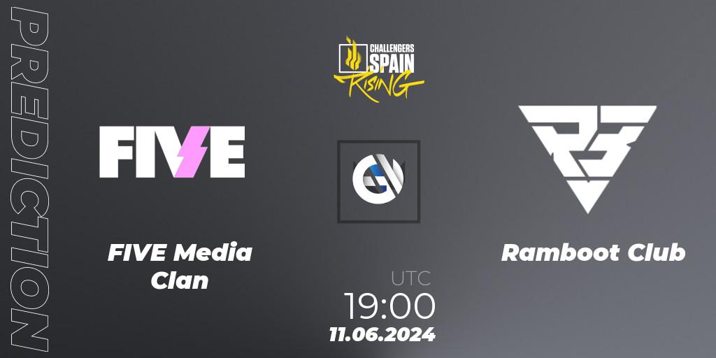 FIVE Media Clan contre Ramboot Club : prédiction de match. 11.06.2024 at 19:00. VALORANT, VALORANT Challengers 2024 Spain: Rising Split 2