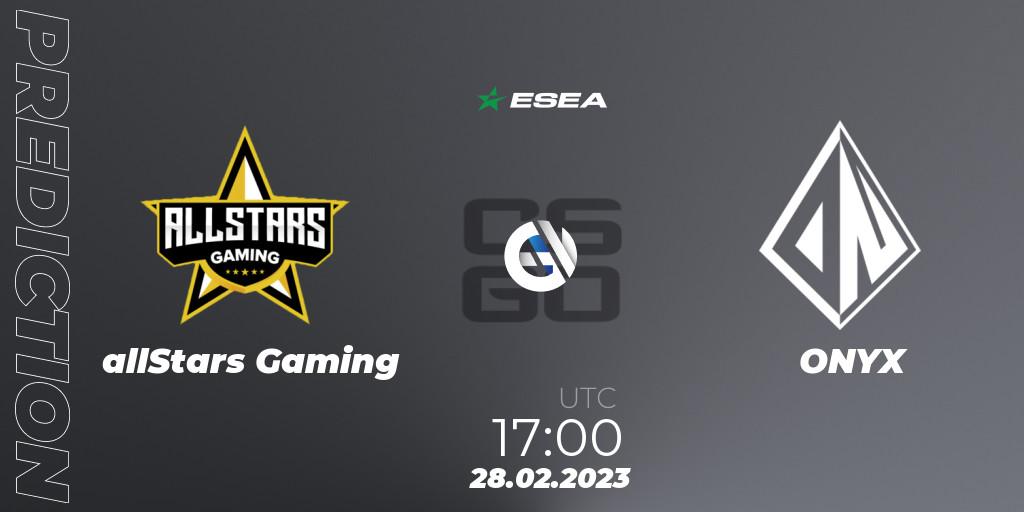 allStars Gaming contre Rapid Ninjas : prédiction de match. 28.02.23. CS2 (CS:GO), ESEA Season 44: Advanced Division - Europe
