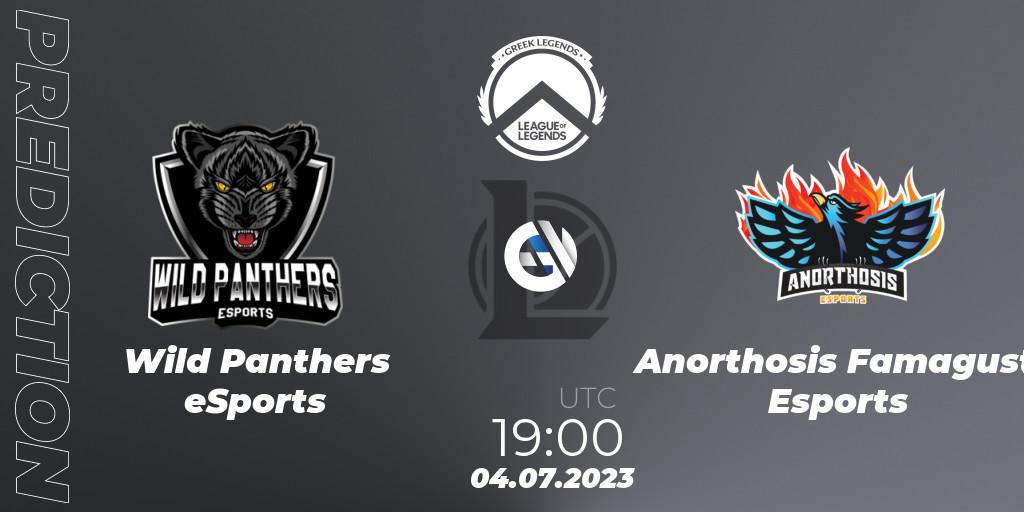 Wild Panthers eSports contre Anorthosis Famagusta Esports : prédiction de match. 04.07.2023 at 19:00. LoL, Greek Legends League Summer 2023