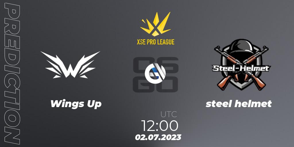 Wings Up contre steel helmet : prédiction de match. 02.07.2023 at 12:00. Counter-Strike (CS2), XSE Pro League: Online Stage