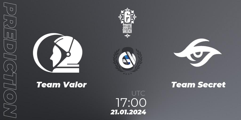 Team Valor contre Team Secret : prédiction de match. 21.01.24. Rainbow Six, R6 South Breach