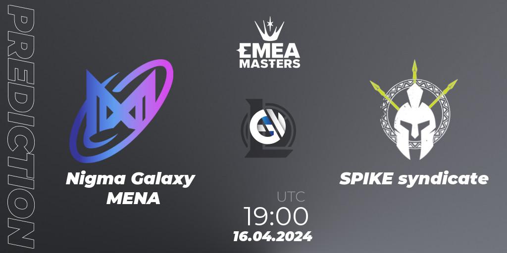 Nigma Galaxy MENA contre SPIKE syndicate : prédiction de match. 16.04.24. LoL, EMEA Masters Spring 2024 - Play-In