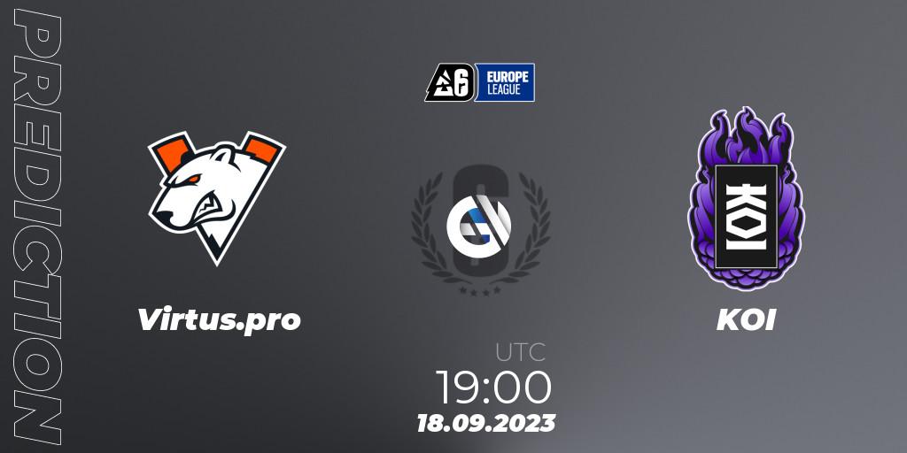 Virtus.pro contre KOI : prédiction de match. 18.09.23. Rainbow Six, Europe League 2023 - Stage 2