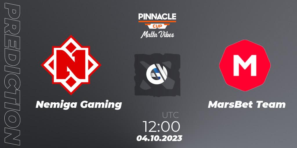 Nemiga Gaming contre MarsBet Team : prédiction de match. 04.10.23. Dota 2, Pinnacle Cup: Malta Vibes #4