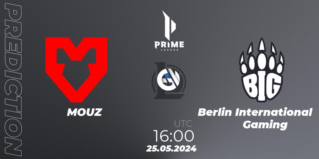 MOUZ contre Berlin International Gaming : prédiction de match. 25.05.2024 at 16:00. LoL, Prime League Summer 2024