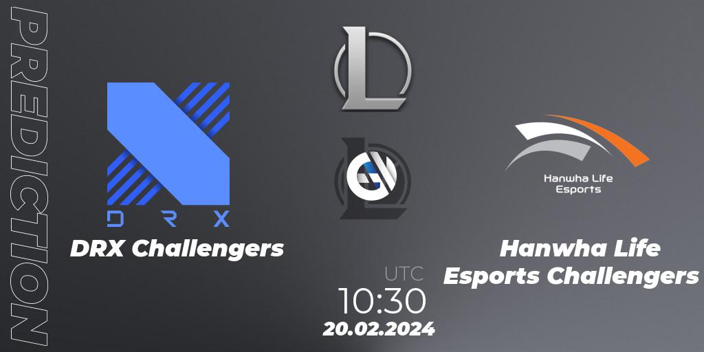 DRX Challengers contre Hanwha Life Esports Challengers : prédiction de match. 20.02.2024 at 10:30. LoL, LCK Challengers League 2024 Spring - Group Stage