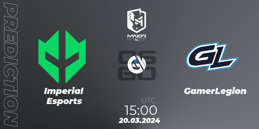 Imperial Esports contre GamerLegion : prédiction de match. 20.03.24. CS2 (CS:GO), PGL CS2 Major Copenhagen 2024 Challengers Stage
