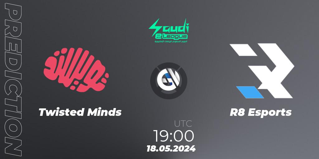 Twisted Minds contre R8 Esports : prédiction de match. 18.05.2024 at 19:00. Overwatch, Saudi eLeague 2024 - Major 2 Phase 1